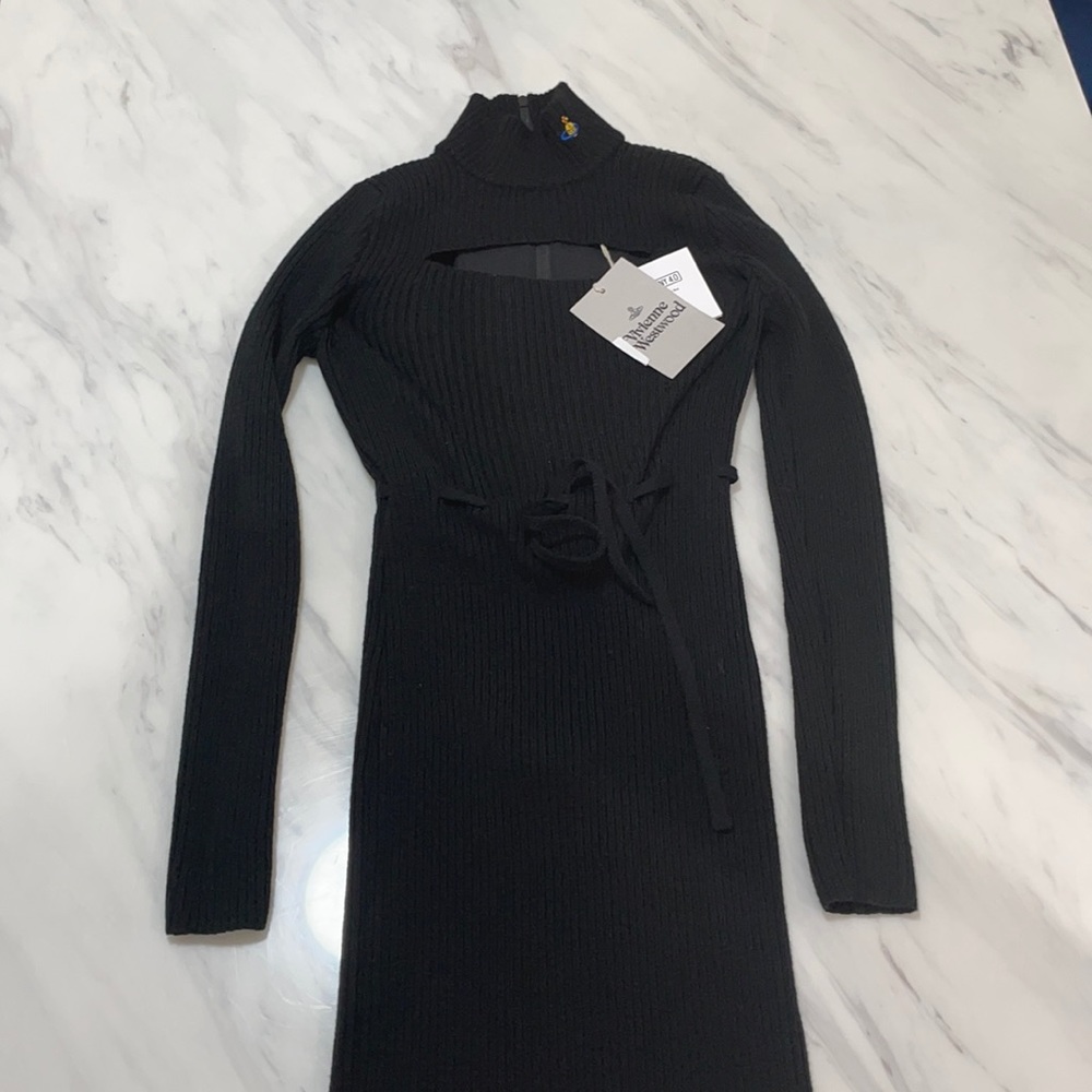 Black Wool Knit Corset Dress by VIVIENNE Westwood